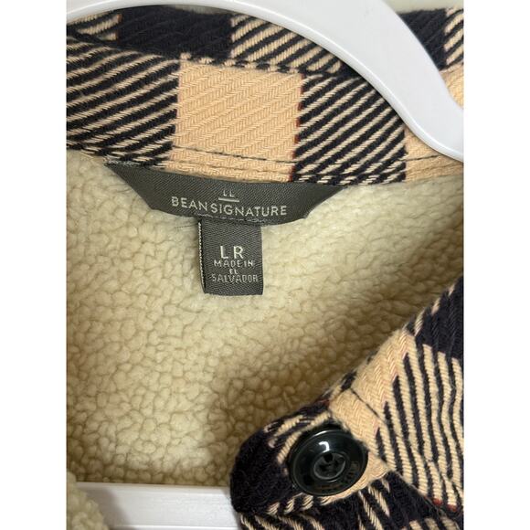 L.L. Bean Women's Jacket Sz L Shacket Plaid Preppy Old Money Fleece 100% Cotton - Picture 9 of 15